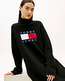 Tommy Jeans Turtleneck Flag Dress