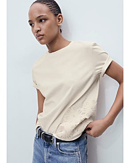 MANGO FLORAL APPLIQUE T-SHIRT