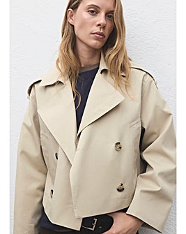 MANGO CROPPED TRENCH