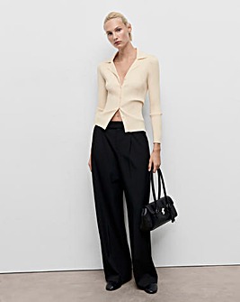 MANGO COLLARED CARDIGAN