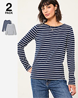 FatFace 2 Pack Breton T-Shirt