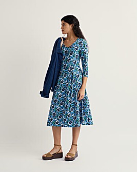 Seasalt Cornwall Three Quarter Sleeve Pier View Jersey Dress