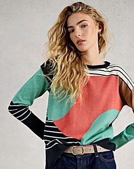 White Stuff Olive Abstract Jumper