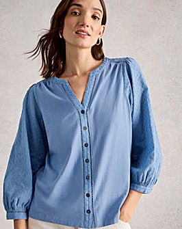 White Stuff Daisy Dobby Mix Top