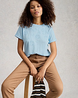 White Stuff Gina Embroidered Tee