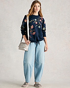 White Stuff Floral Embroidered Sweat