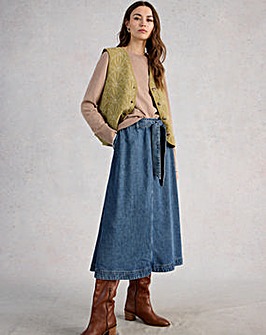 White Stuff Lexi Denim Midi Skirt