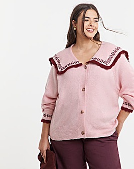 Neon Rose Salior Button Up Cardigan