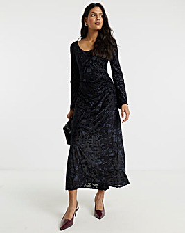 Flounce London Burnout Detail Maxi Dress