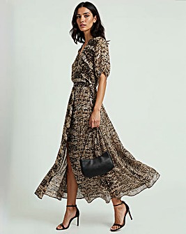 Religion Animal Print Maxi Wrap Dress