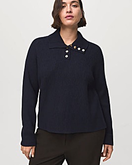 Mango Button Neck Sweater