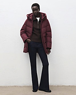 Mango Double Zip Hooded Puffer Coat