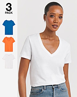 3 Pack V Neck Short Sleeve T-Shirt