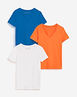 3 Pack V Neck Short Sleeve T-Shirt