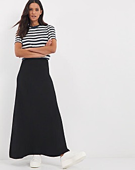 Black Stretch Jersey Maxi Skirt