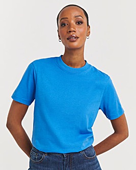 Blue Crew Neck Short Sleeve T-Shirt