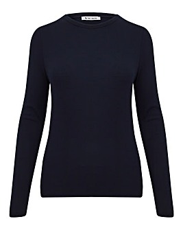 Anthology Navy Cotton Modal Long Sleeve Top