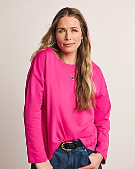 Anthology Pink Cotton Modal Long Sleeve Top