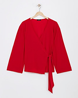 Flared Sleeve Wrap Top