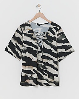 Lace Up Jersey Top