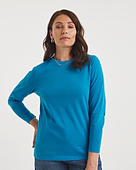 Teal The Crew Neck Long Sleeve T-Shirt