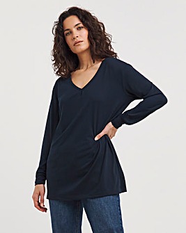 Cut Out Long Sleeved Longline Top