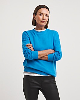 Blue Ribbed Detail Sweatshirt