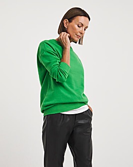 Green Ribbed Detail Sweatshirt