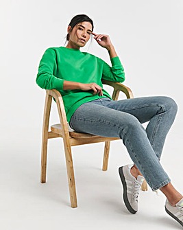 Green Ribbed Detail Sweatshirt