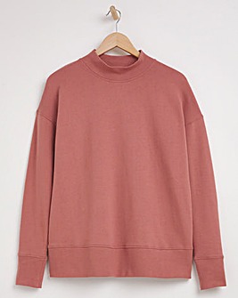 Pink High Neck Sweatshirt