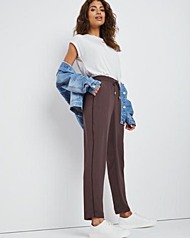 Mocha Tapered Trouser with Side Stripe Detail