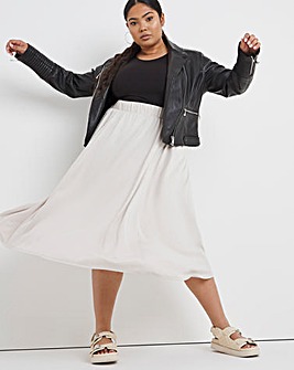 Stone Premium Modal Gathered Midi Skirt