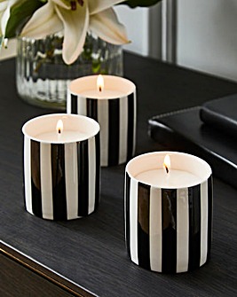 Joanna Hope Set of 3 Striped Ceramic Candles Giftset