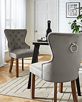 Mabel Button Back Pair of Dining Chairs