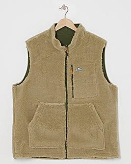 Snowdonia Khaki Reversable Borg Gilet