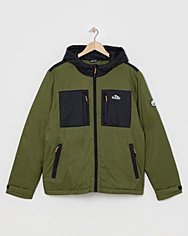 Snowdonia Khaki Wadded Colour Block Jacket