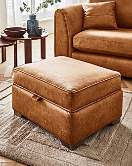 Gray & Osbourn Goliath Faux Leather Storage Footstool