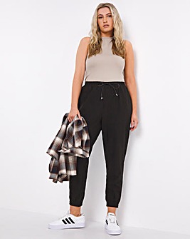 Tie Waist Jogger with Elasticated Cuff and PU Tie