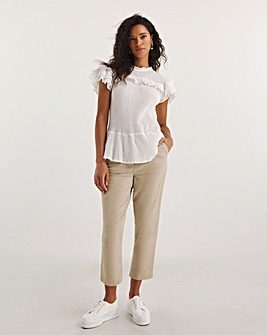 Stone Stretch Chino Cropped Trousers