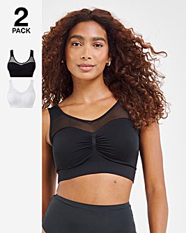 Pretty Secrets 2 Pack Sleep Tops Fits Up To DD -Black/White