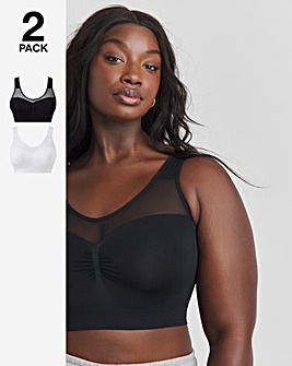 Pretty Secrets 2 Pack Sleep Tops Fits Up To DD -Black/White