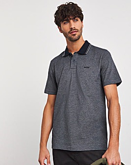 BOSS Oxford Contrast Collar Dark Blue Polo Shirt