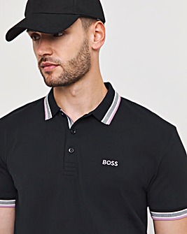 BOSS Classic Dark Blue Tipped Short Sleeve Paddy Polo