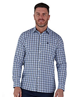 Raging Bull Long Sleeve Brushed Cotton Gingham Shirt Sky Blue