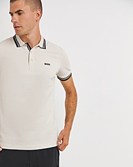 BOSS Classic Natural Tipped Short Sleeve Paddy Polo