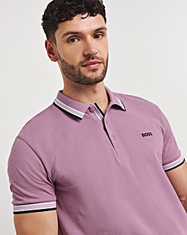 BOSS Classic Purple Tipped Short Sleeve Paddy Polo