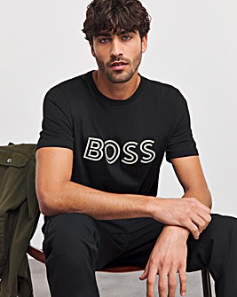 BOSS Short Sleeve Large Logo Black T-Shirt