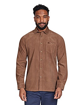 Raging Bull Long Sleeve Corduroy Shirt Brown