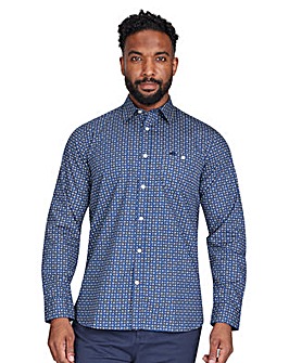 Raging Bull Long Sleeve Geo Pattern Shirt Navy