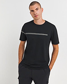 BOSS Short Sleeve Chest Stripe Black T-Shirt